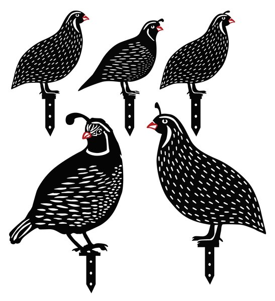 ASIR Dekorativní zahradní doplňky QUAILS černé