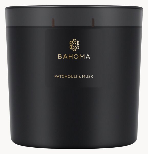 Ručně vyrobená vonná svíčka se třemi knoty Patchouli & Musk (pačule, pižmo, květ pomerančovníku a cedr)