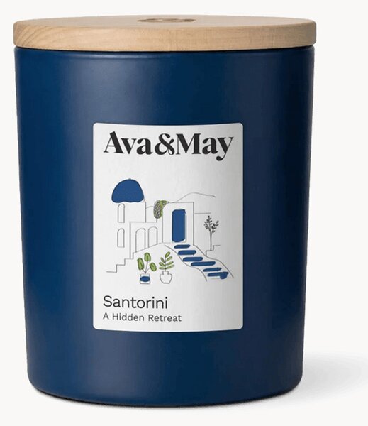 Vonná svíčka Santorini (rozmarýn, tonka fazole a cedr)