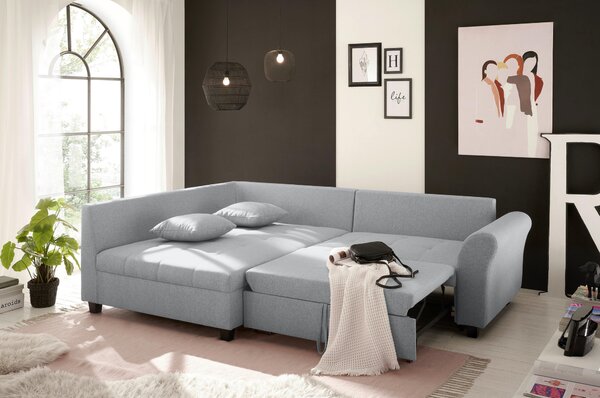ROHOVÁ SEDAČKA, textil, šedá Livetastic - Sedací soupravy, Online Only
