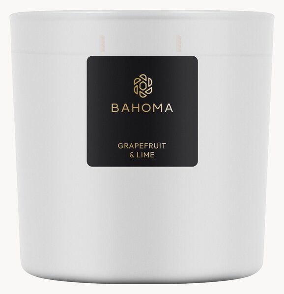 Ručně vyrobená vonná svíčka se třemi knoty Grapefruit & Lime (grep, limetka, gardénie a pačule)