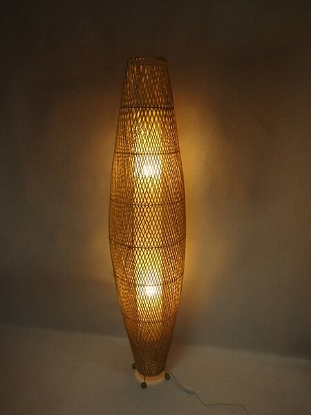 Stojací lampa RATAN natural, 150 cm, ruční práce, Indonésie