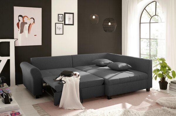ROHOVÁ SEDAČKA, textil, antracitová Livetastic - Sedací soupravy, Online Only