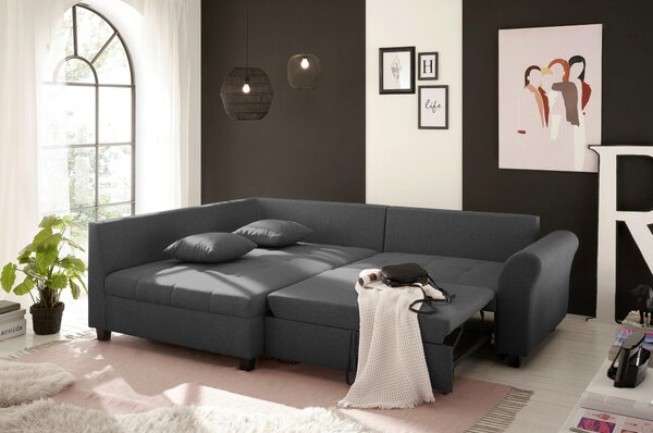 ROHOVÁ SEDAČKA, textil, antracitová Livetastic - Sedací soupravy, Online Only