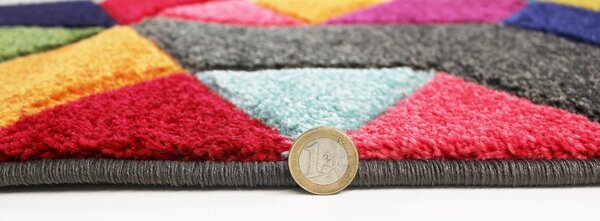 Flair Rugs, Kusový koberec Spectrum Dynamic Multi kruh, 160x160 (průměr) kruh, vícebarevná, ložnice