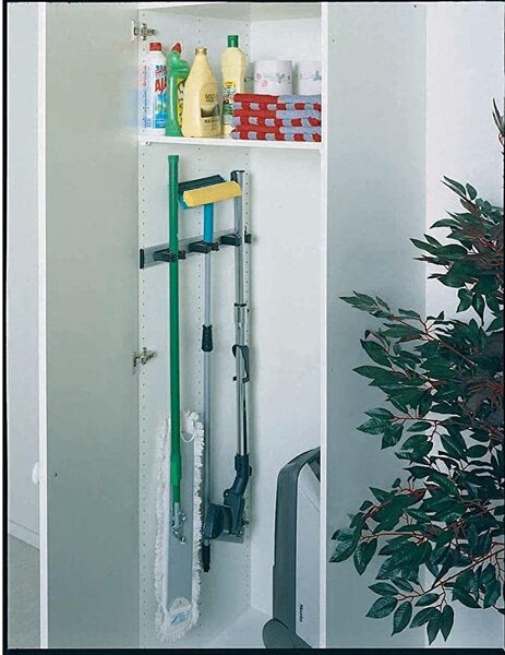 Goodhome DRŽÁK NA KOŠŤATA, SMETÁKY, METLY A MOPY, posunovací, 4 sloty RIM
