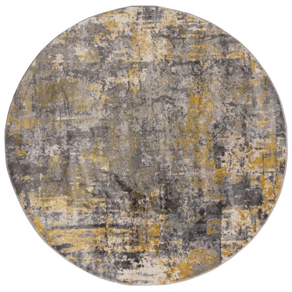 Flair Rugs koberce Kusový koberec Cocktail Wonderlust Grey/Ochre kruh ROZMĚR: 160x160 (průměr) kruh