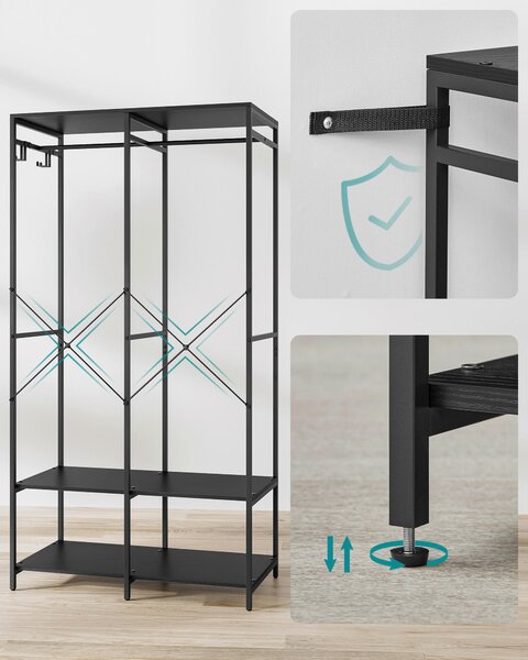 OTEVŘENÁ ŠATNÍ SKŘÍŇ, 94,5/180/40 cm - Šatní skříně, Online Only
