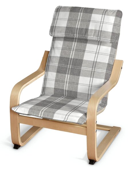 Sedák na dětské křeslo IKEA Poäng barva šedá látka pletený vzor, vzorované