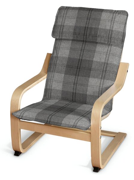 Sedák na dětské křeslo IKEA Poäng barva šedá látka pletený vzor, vzorované