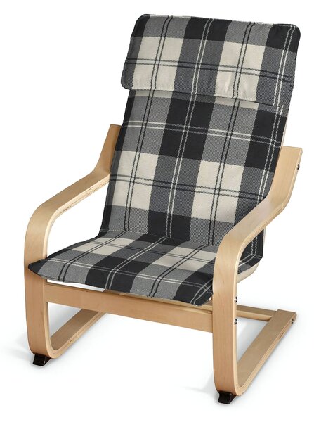 Sedák na dětské křeslo IKEA Poäng barva černá látka pletený vzor, vzorované
