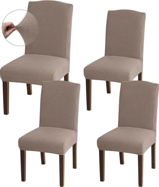 Potahová látka Jacquard s vysokou elasticitou, barva: béžová, sada 4 kusů