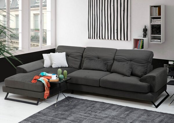 Rohová sedací souprava Frilana (antracit) (L). Akce -25%