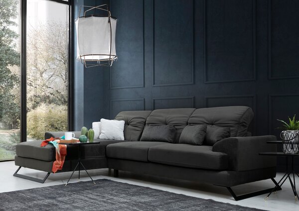 Rohová sedací souprava Frilana (antracit) (L). Akce -25%