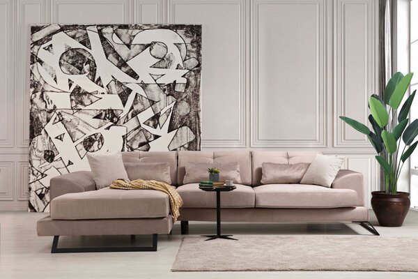 Rohová sedací souprava Frilana (hnědá) (L). Akce -25%