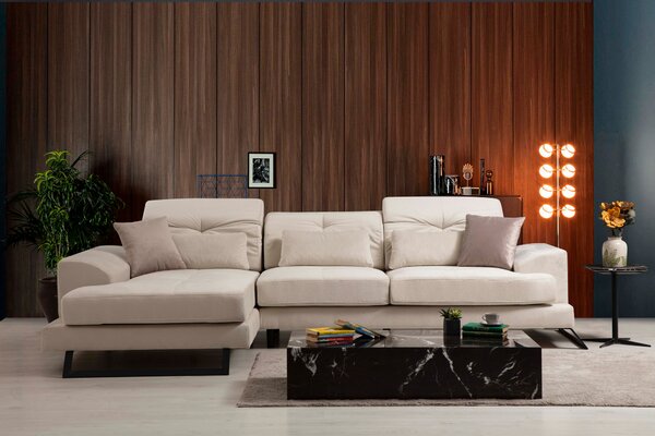 Rohová sedací souprava Frilana (béžová) (L). Akce -25%