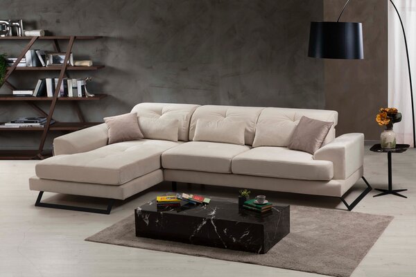 Rohová sedací souprava Frilana (béžová) (L). Akce -25%