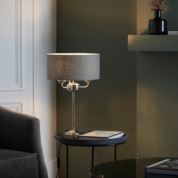 Endon 99149 - Stolní lampa HIGHCLERE 3xE14/18W/230V šedá/lesklý chrom