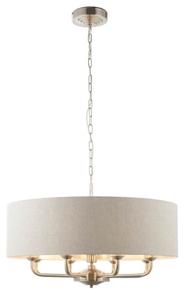 Endon 99152 - Lustr na řetězu HIGHCLERE 8xE14/40W/230V šedá/matný chrom