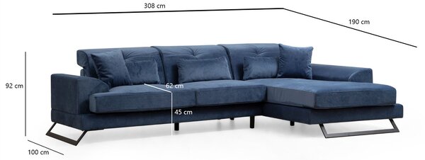 Rohová sedací souprava Frilana (modrá) (P). Akce -25%