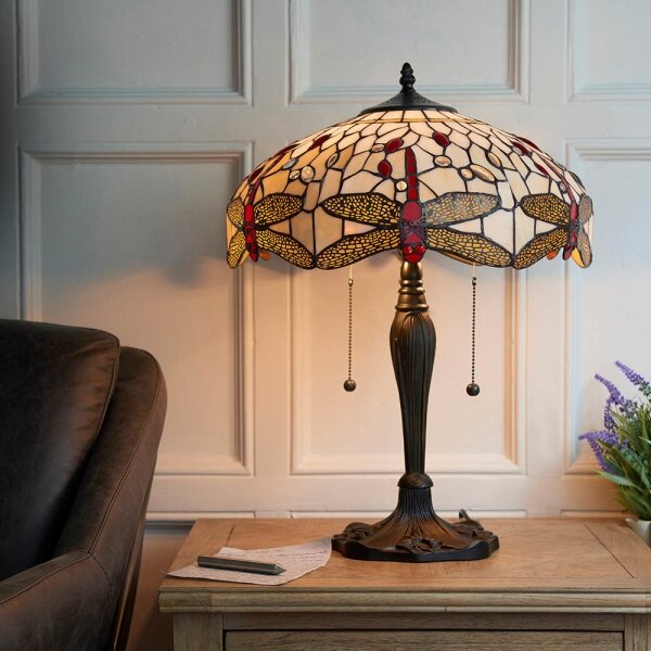 Endon 64085 - Stolní lampa Tiffany DRAGONFLY 2xE27/60W/230V pr. 41 cm