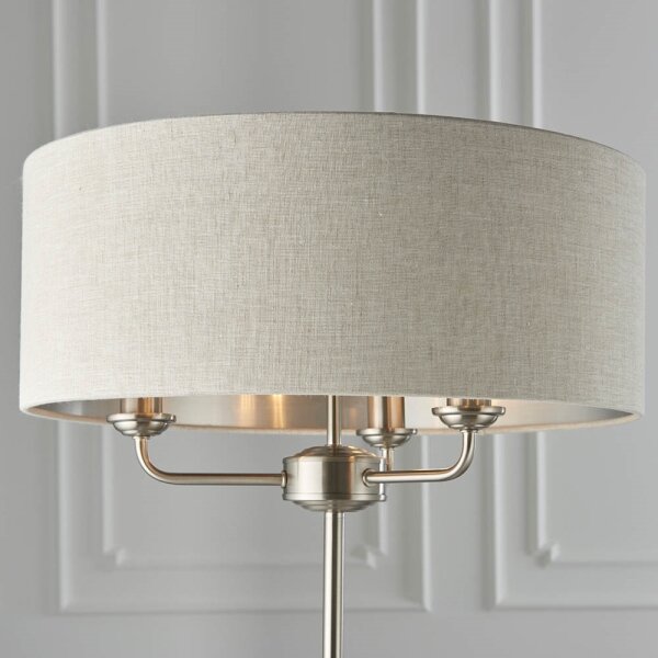 Endon 94359 - Stojací lampa HIGHCLERE 3xE14/40W/230V béžová/lesklý chrom
