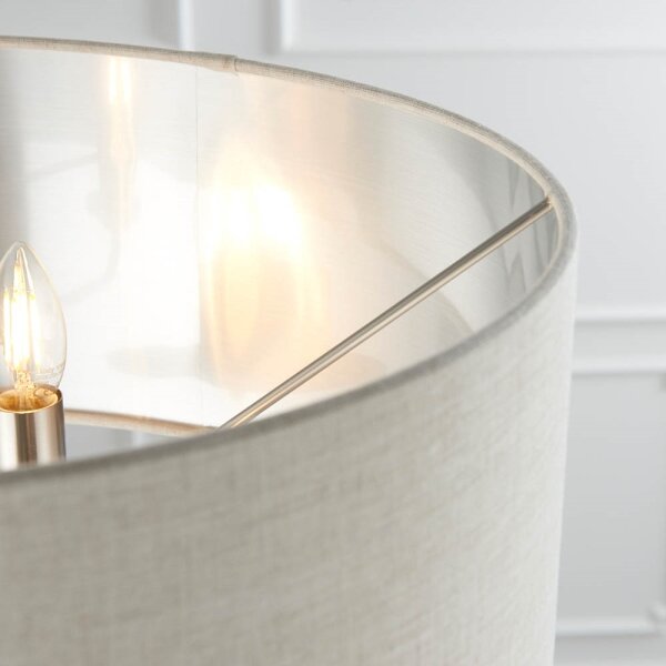 Endon 94359 - Stojací lampa HIGHCLERE 3xE14/40W/230V béžová/lesklý chrom