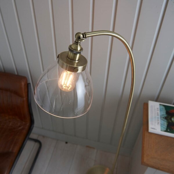 Endon 77860 - Stojací lampa HANSEN 1xE27/40W/230V mosaz