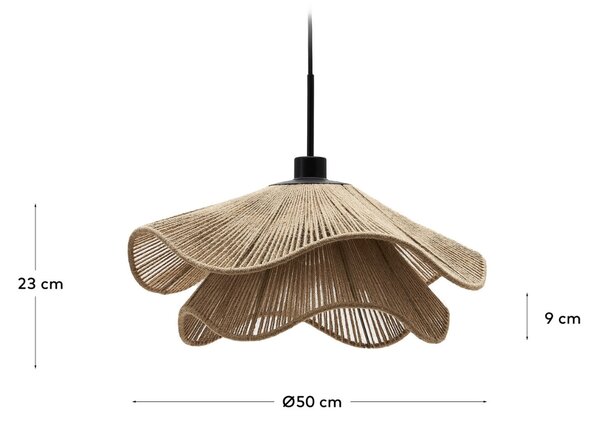 Jutové stínidlo Kave Home Pontos 50 cm