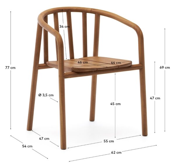 Teaková zahradní židle Kave Home Turqueta