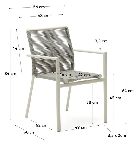 Světle šedá kovová zahradní židle Kave Home Culip