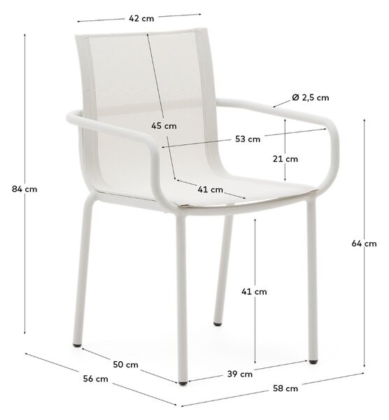 Světle šedá hliníková zahradní židle Kave Home Galdana