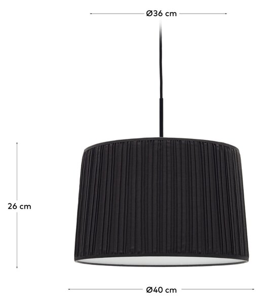 Černé látkové stínidlo Kave Home Guash 40 cm
