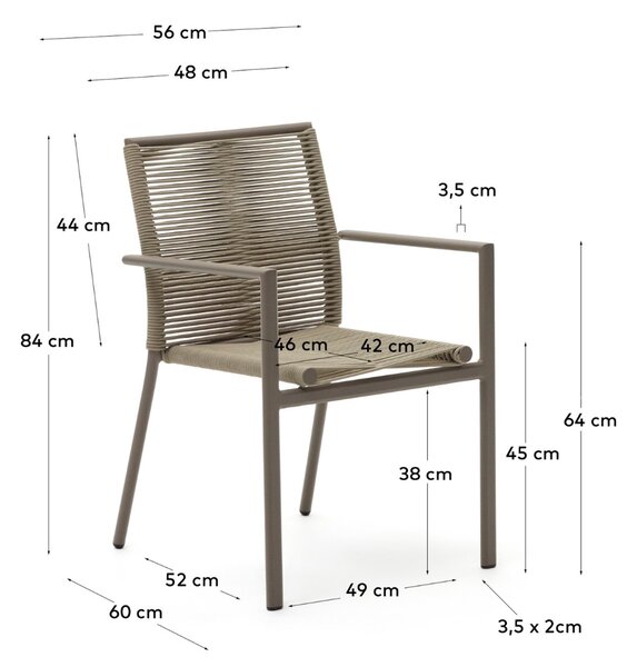 Hnědá kovová zahradní židle Kave Home Culip