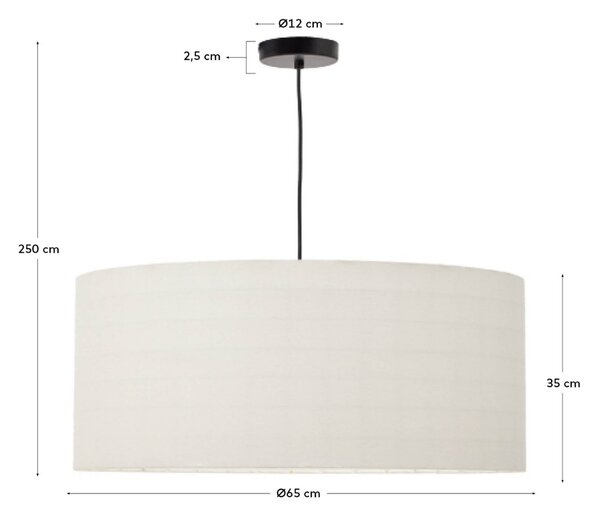 Kave Home Bílé závěsné stínidlo Dulan 65 cm