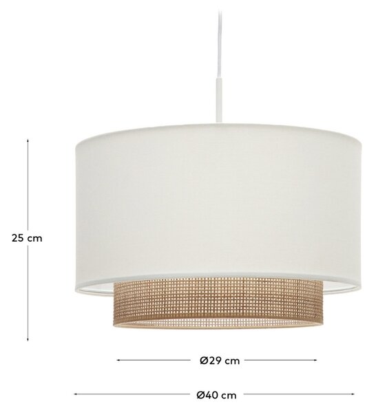 Bílé stínidlo Kave Home Erna 40 cm