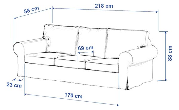 Potah na pohovku IKEA Ektorp 3-místná rozkládací, NOVÝ MODEL 2013 barva béžová látka lesklé, sametová