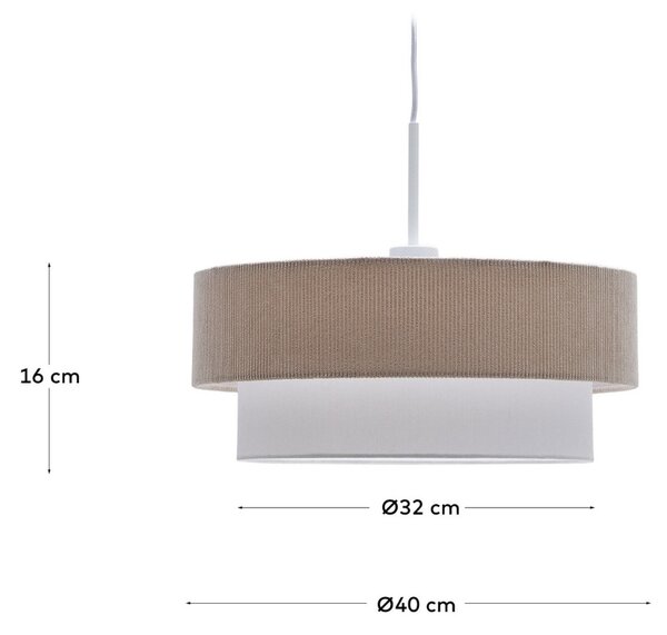 Béžové závěsné světlo Kave Home Bianella 40 cm