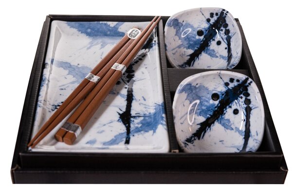 Made in Japan (MIJ) Sushi set Blue & White 6 ks