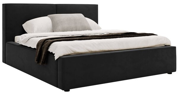 Jednolůžková postel 120 cm Sekozzo (černá) (s roštem) (s úl. prostorem)