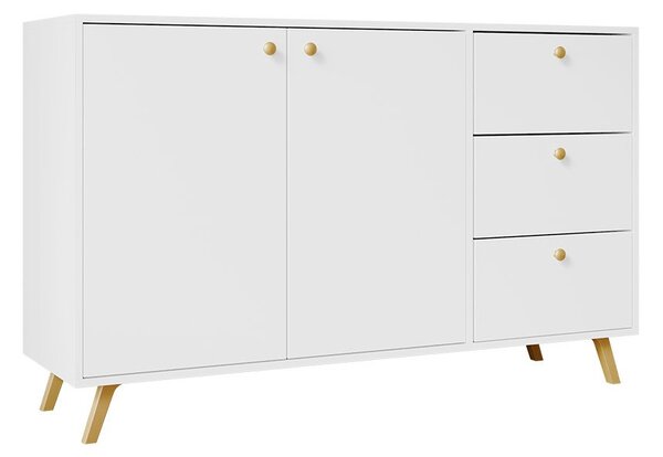 Komoda Astradon 2D3S (bílá + zlatá)