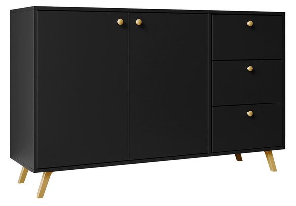 Komoda Astradon 2D3S (černá + zlatá)