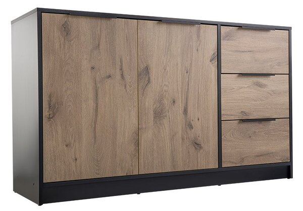 Komoda Pengasa 2D3S (černá + dub viking)