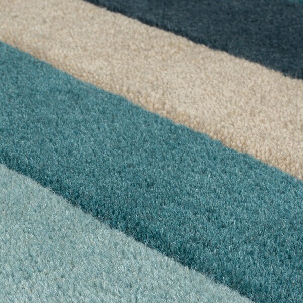 Flair Rugs, Běhoun Abstract Collage Teal, 60x230, modrá, chodba / předsíň