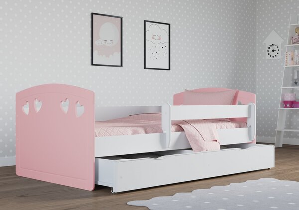 Dětská postel s úložným prostorem Julie 140x80 cm, růžová