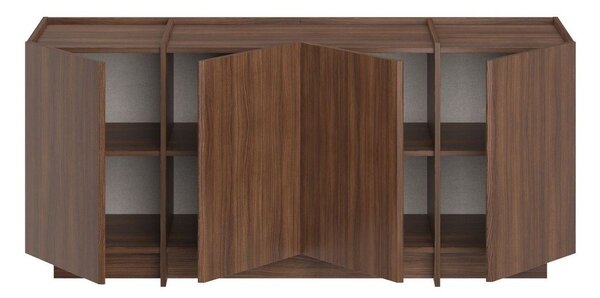 Komoda v dekoru ořechu s dírou na kabely v tmavě přírodní barvě 180x80x45 cm Dorma – Kalune Design