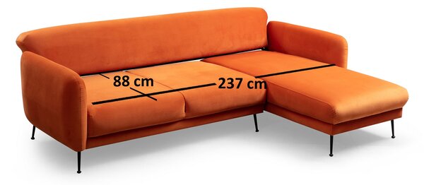 Rohová sedací souprava Samantha (P) (Oranžová)