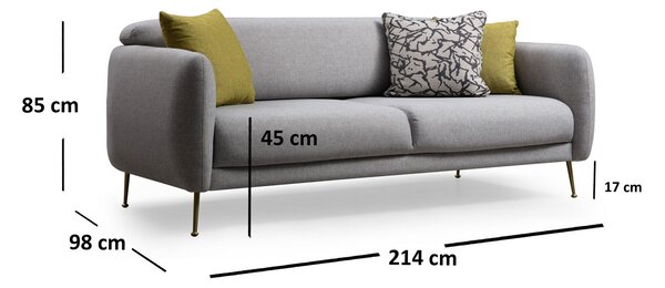 Třísedačka Samantha (Šedá). Akce -25%