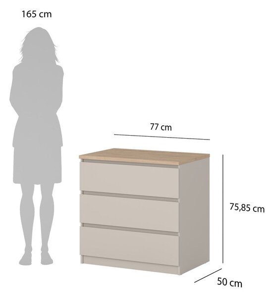 Krémová komoda 77x76x50 cm Naia – Tvilum