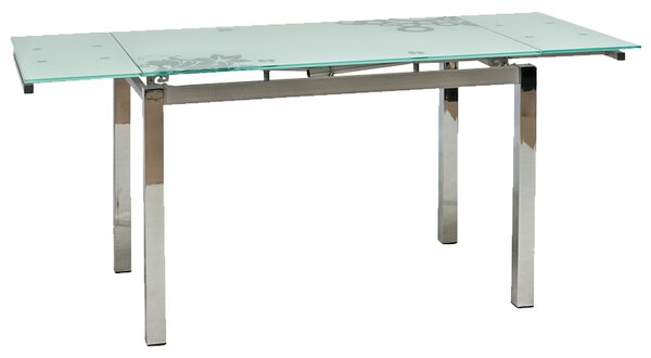 Stůl GD017 bílý 110(170)x74, 110-170 x 74 cm, bílá chrom, kov